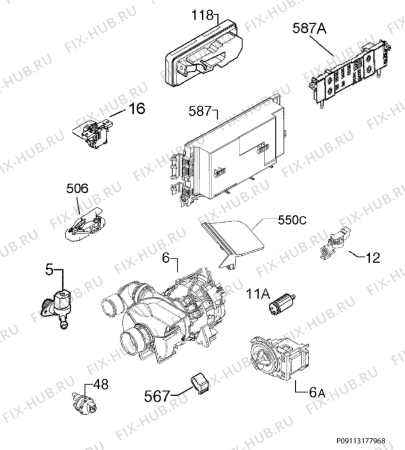 Взрыв-схема посудомоечной машины Aeg F56304W0 - Схема узла Electrical equipment 268